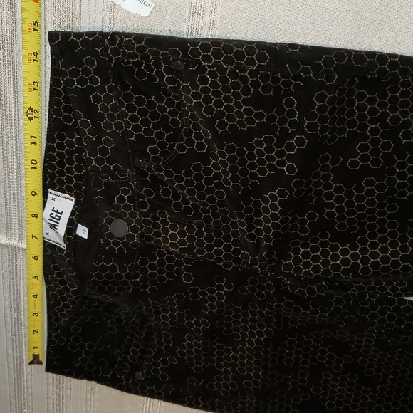 Paige USA NEW Velvet Verdugo Honeycomb Ultra Skinny Jeans Black Gold Womens 🎉HP - Picture 5 of 15